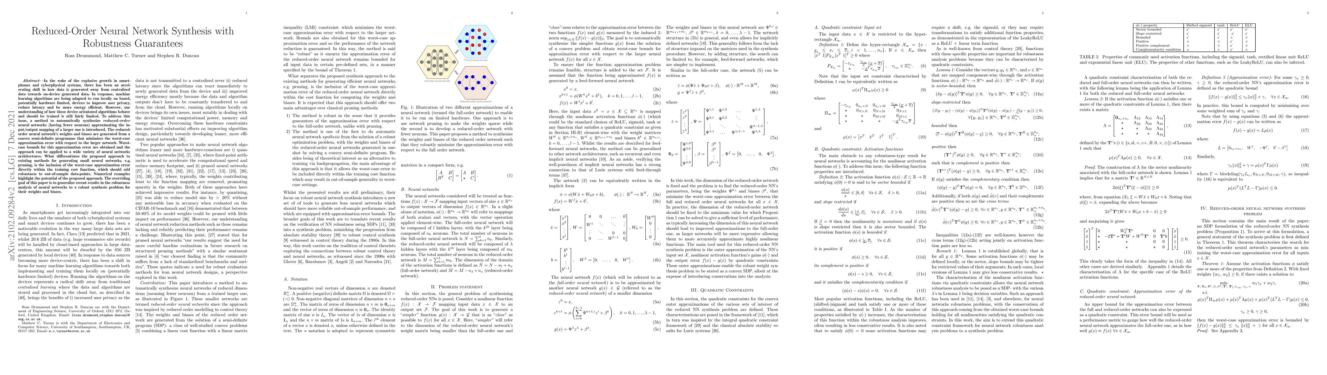 Thumbnail for Reduced-Order Neural Network Synthesis with Robustness Guarantees