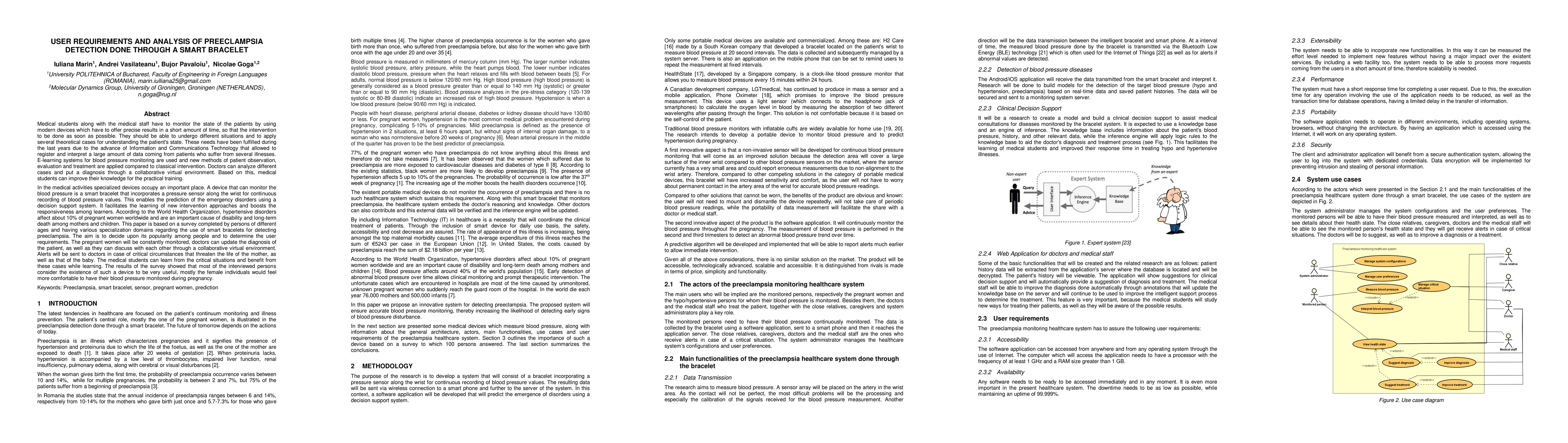 Thumbnail for User Requirements and Analysis of Preeclampsia Detection done through a
  Smart Bracelet