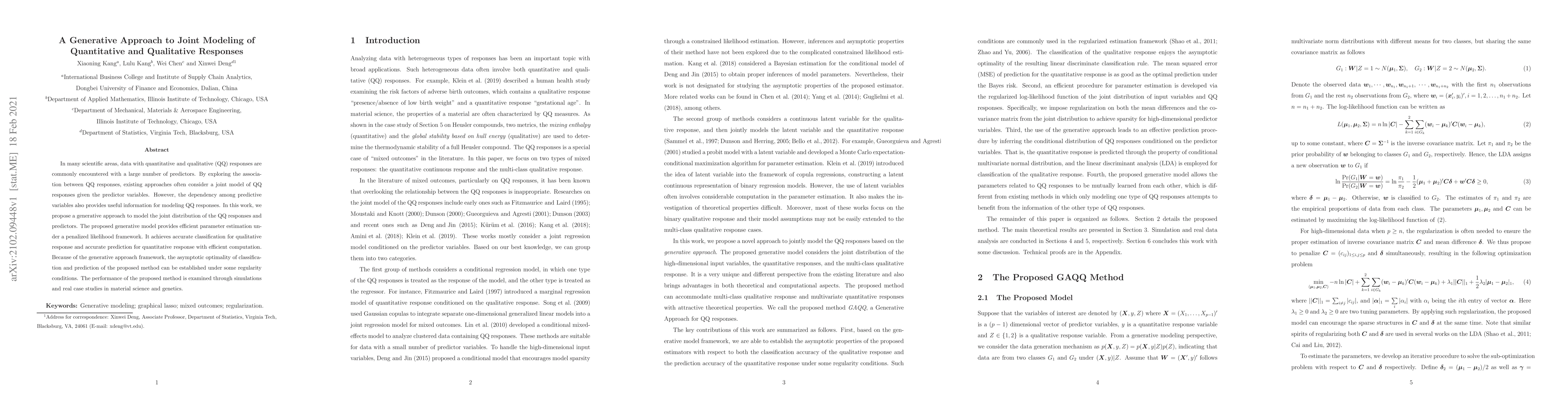 Thumbnail for A Generative Approach to Joint Modeling of Quantitative and Qualitative
  Responses