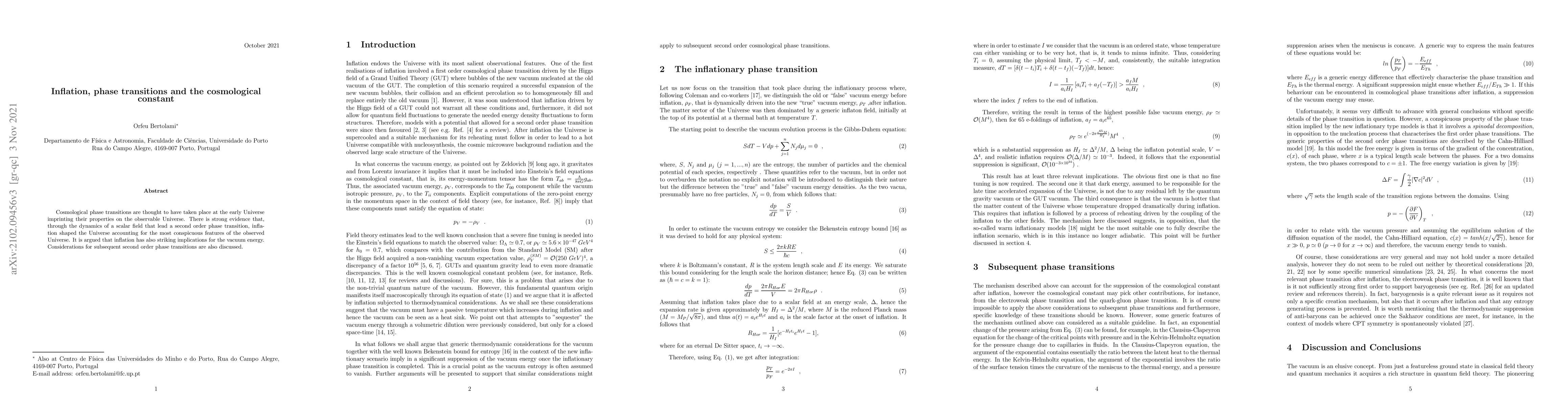 Thumbnail for Inflation, phase transitions and the cosmological constant