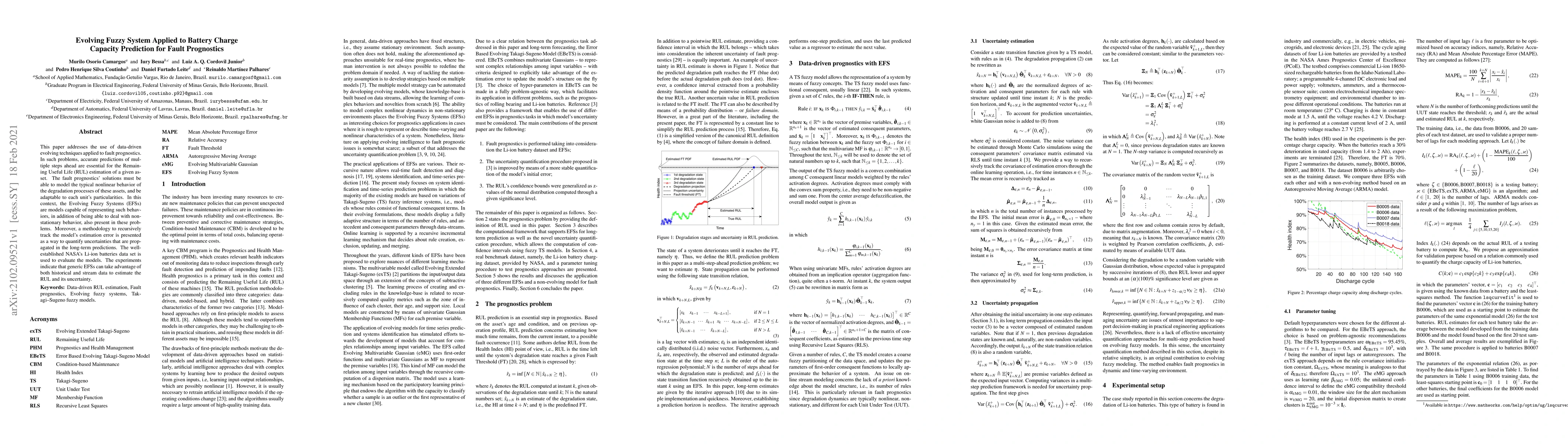 Thumbnail for Evolving Fuzzy System Applied to Battery Charge Capacity Prediction for
  Fault Prognostics
