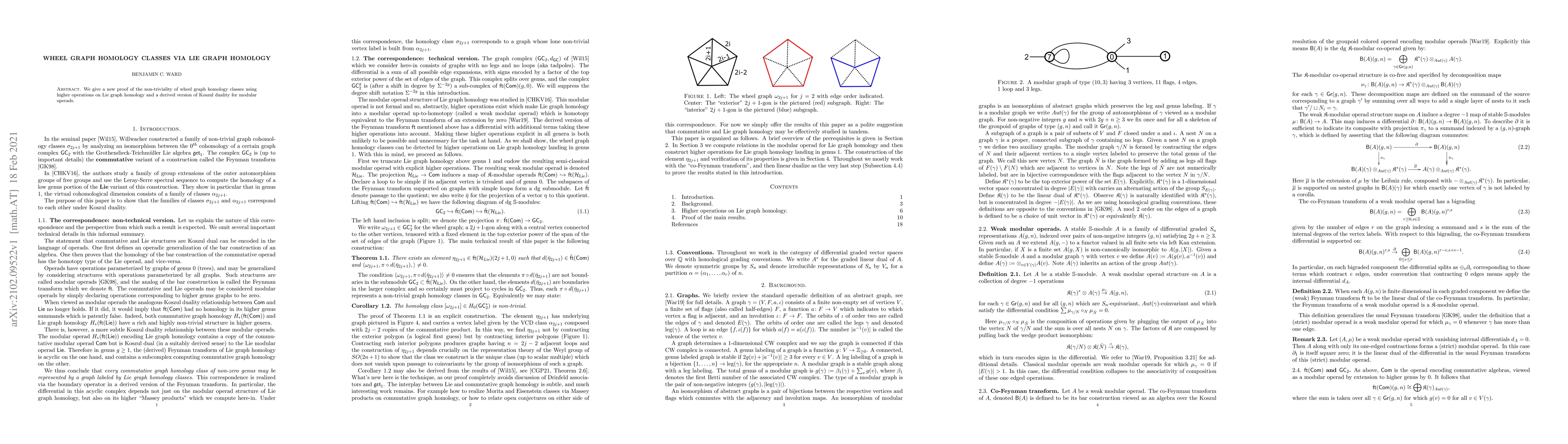 Thumbnail for Wheel graph homology classes via Lie graph homology