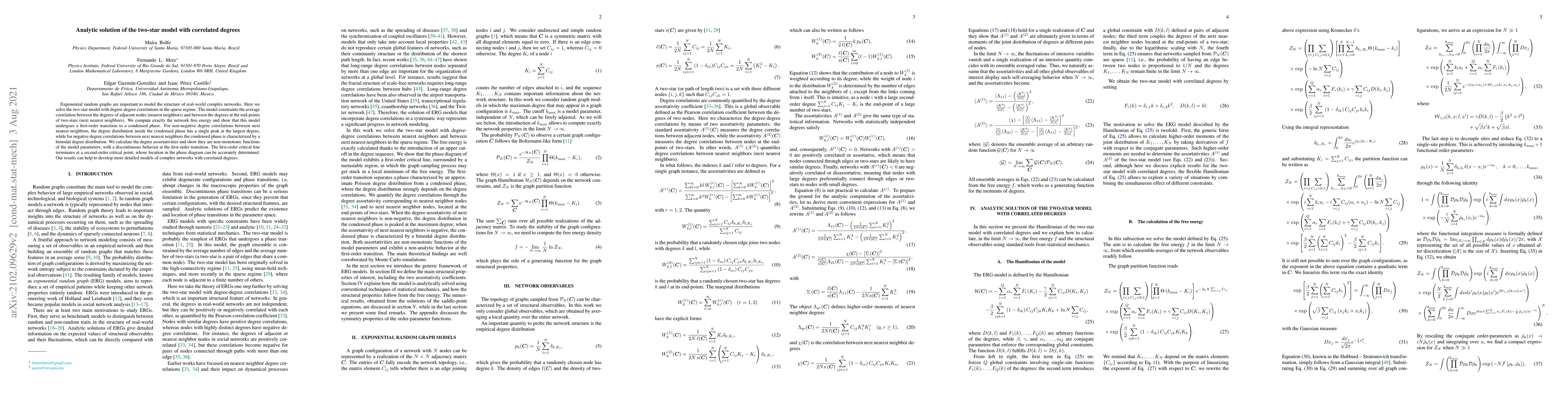 Thumbnail for Analytic solution of the two-star model with correlated degrees