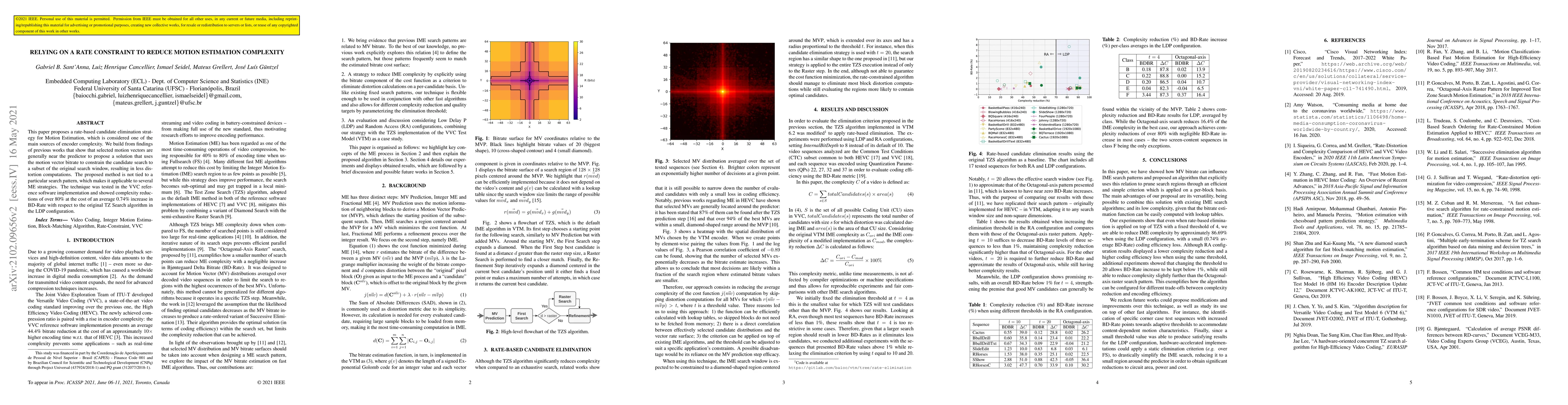 Thumbnail for Relying on a rate constraint to reduce Motion Estimation complexity