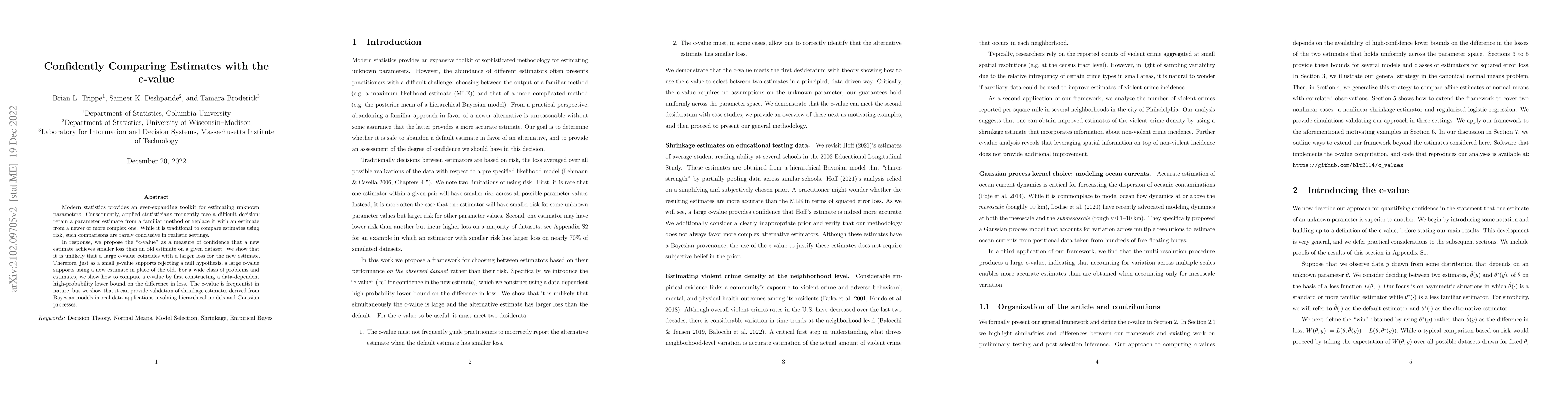 Thumbnail for Confidently Comparing Estimators with the c-value