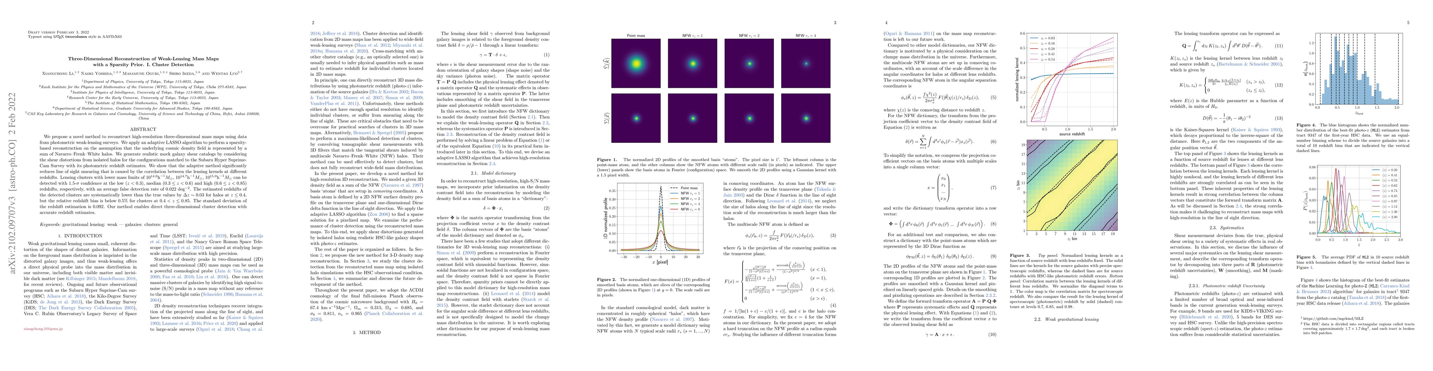 Thumbnail for Three-Dimensional Reconstruction of Weak Lensing Mass Maps with a
  Sparsity Prior. I. Cluster Detection