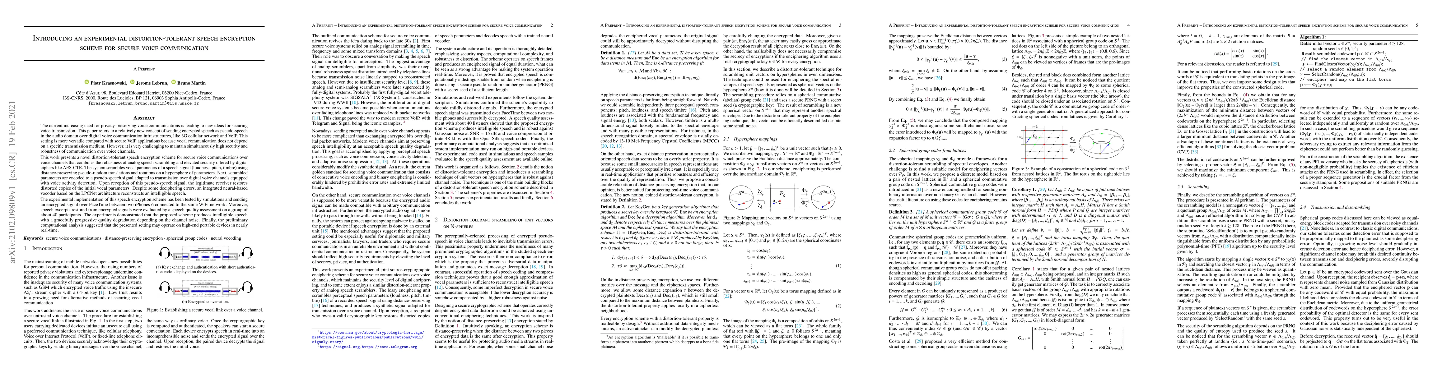 Thumbnail for Introducing an experimental distortion-tolerant speech encryption scheme
  for secure voice communication