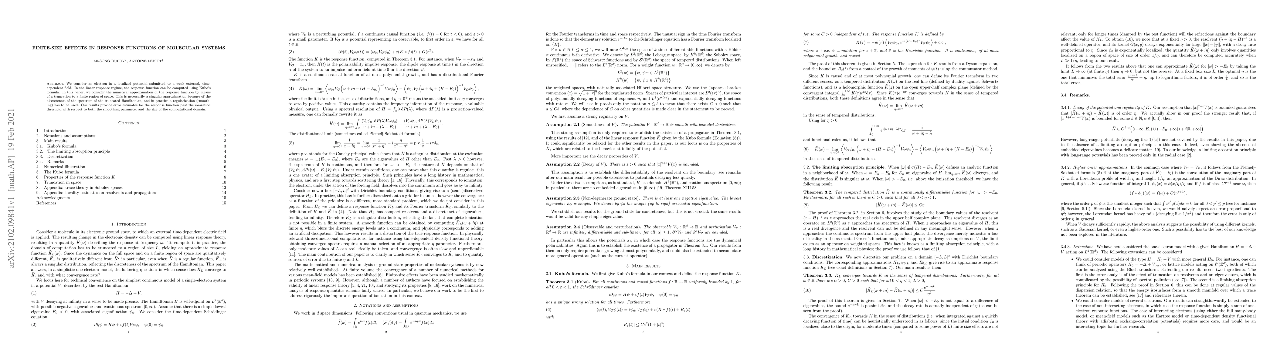 Thumbnail for Finite-size effects in response functions of molecular systems