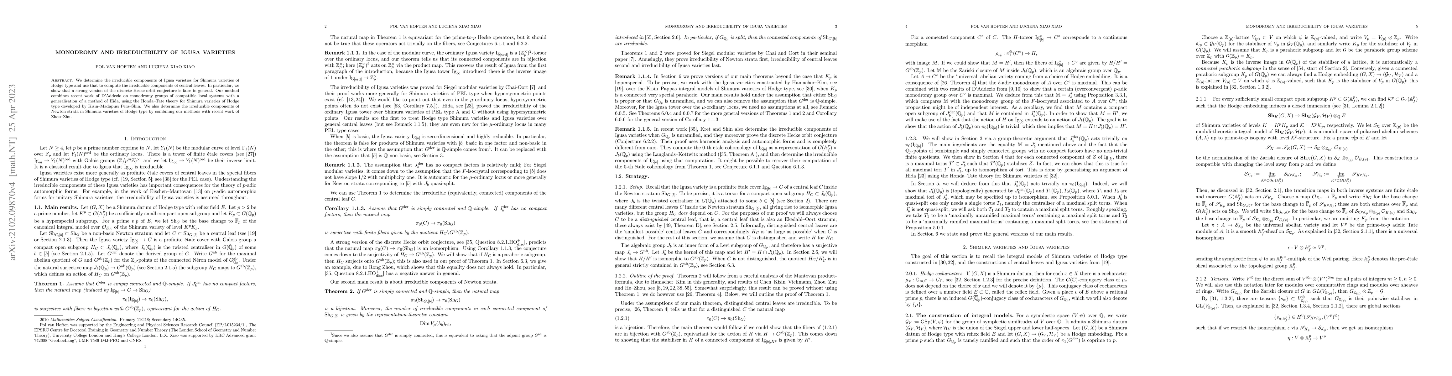 Thumbnail for Monodromy and Irreducibility of Igusa Varieties