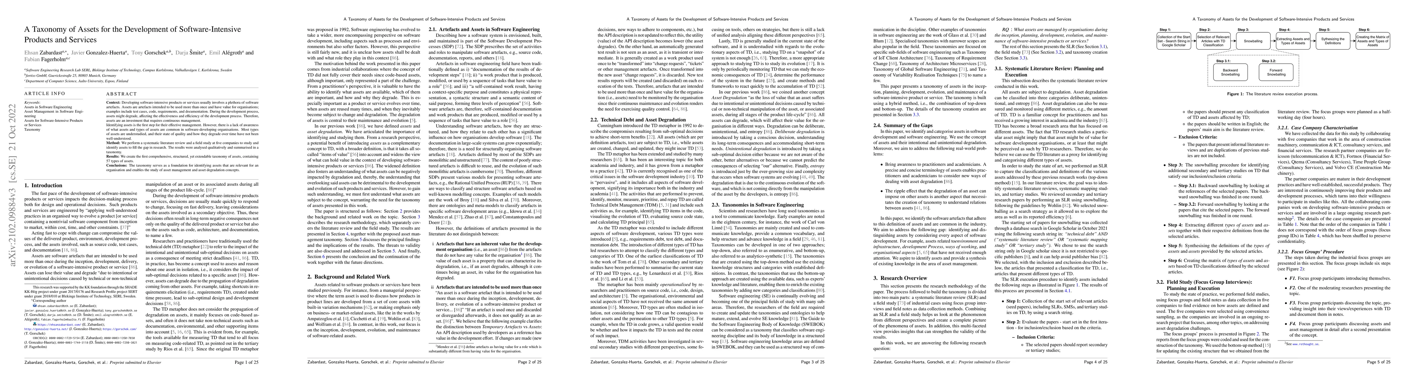 Thumbnail for A Taxonomy of Assets for the Development of Software-Intensive Products
  and Services