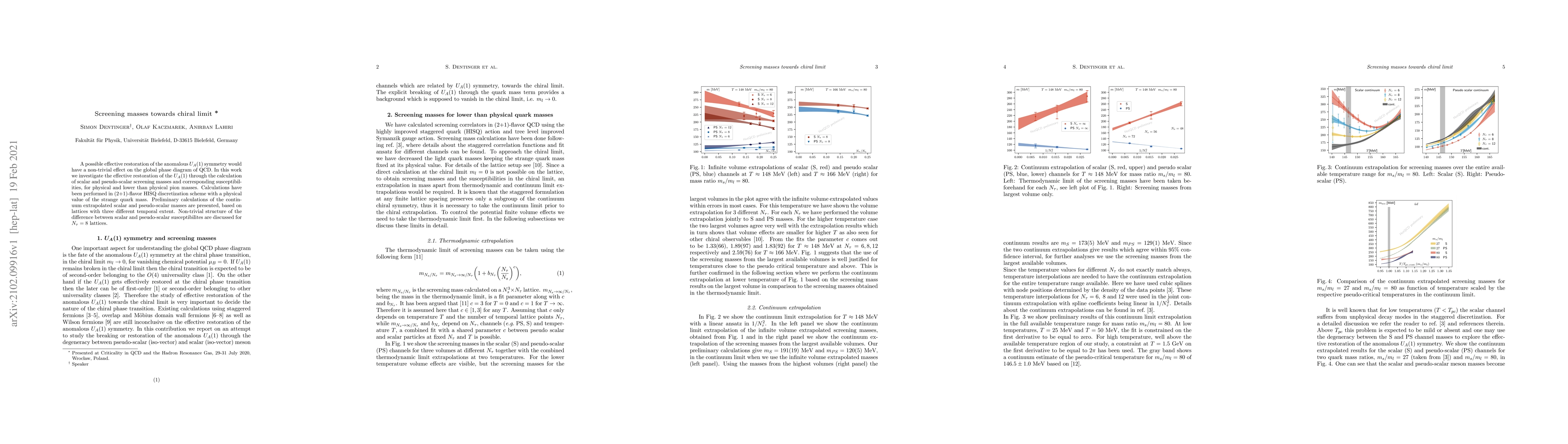 Thumbnail for Screening masses towards chiral limit
