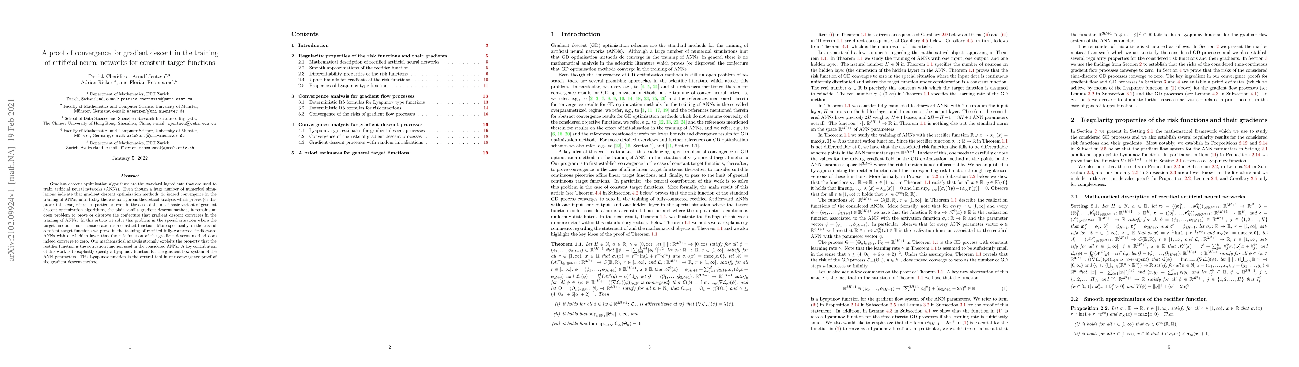 Thumbnail for A proof of convergence for gradient descent in the training of
  artificial neural networks for constant target functions