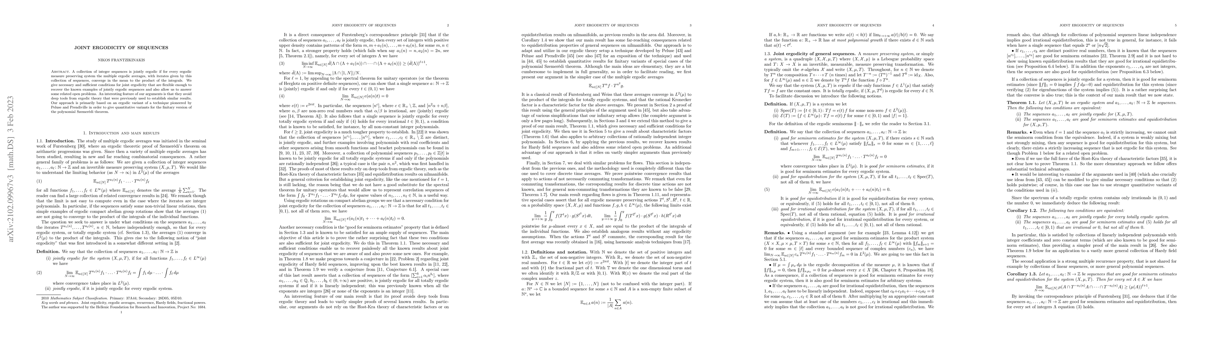 Thumbnail for Joint ergodicity of sequences