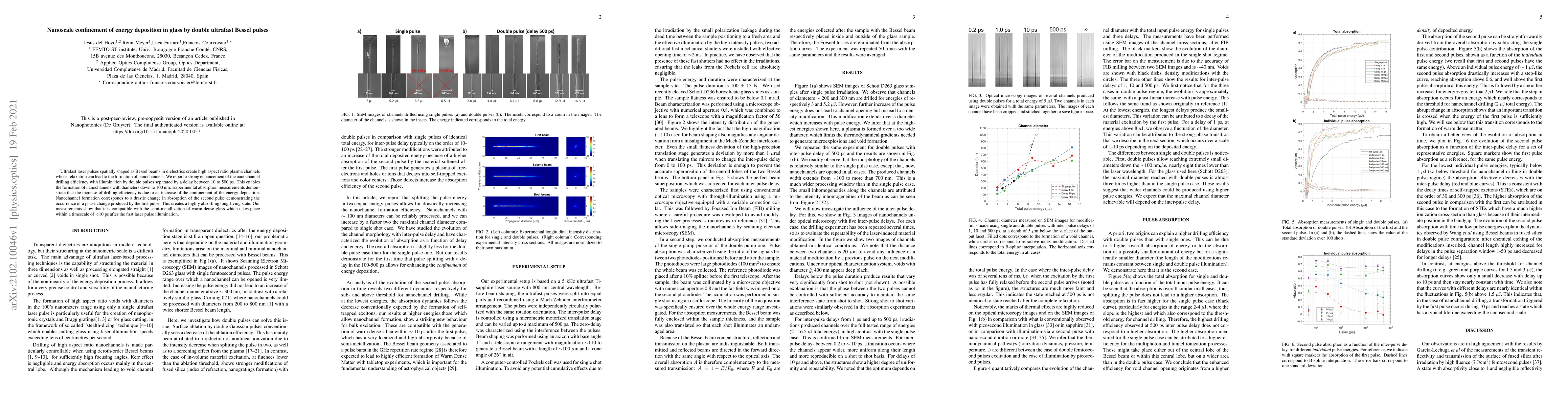 Thumbnail for Nanoscale confinement of energy deposition in glass by double ultrafast
  Bessel pulses