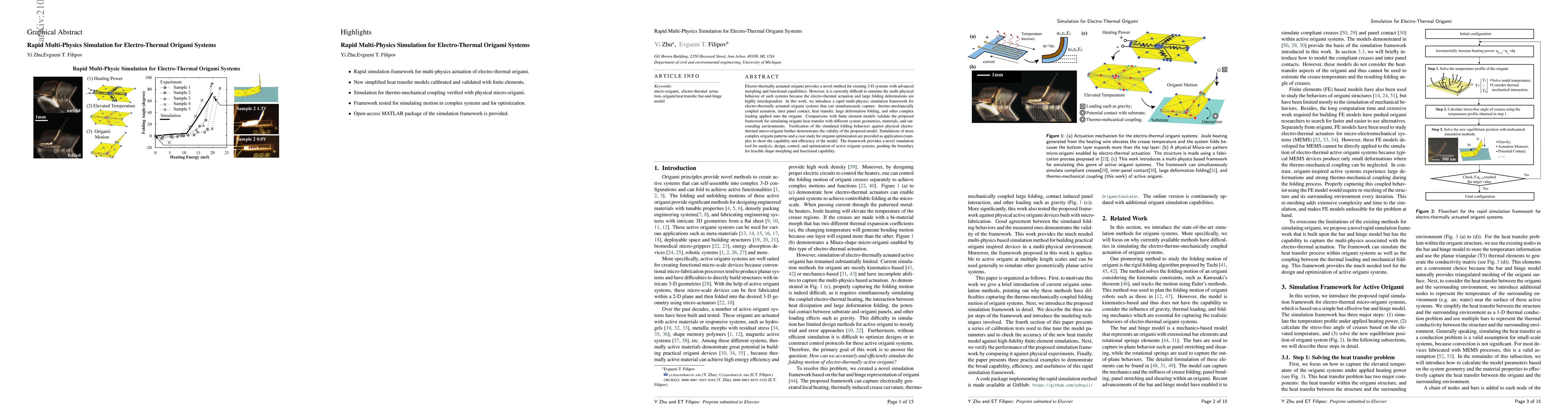 Thumbnail for Rapid Multi-Physics Simulation for Electro-Thermal Origami Systems