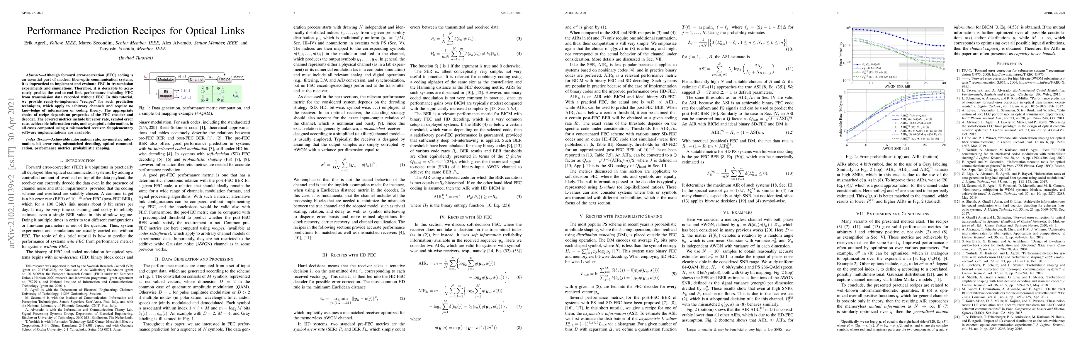 Thumbnail for Performance Prediction Recipes for Optical Links