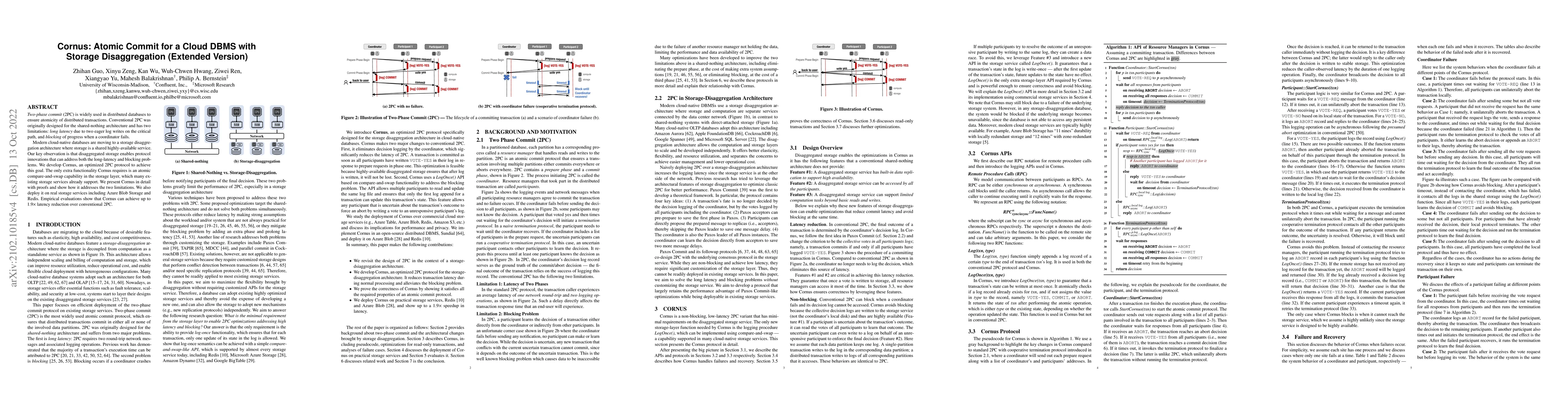 Thumbnail for Cornus: Atomic Commit for a Cloud DBMS with Storage Disaggregation
  (Extended Version)