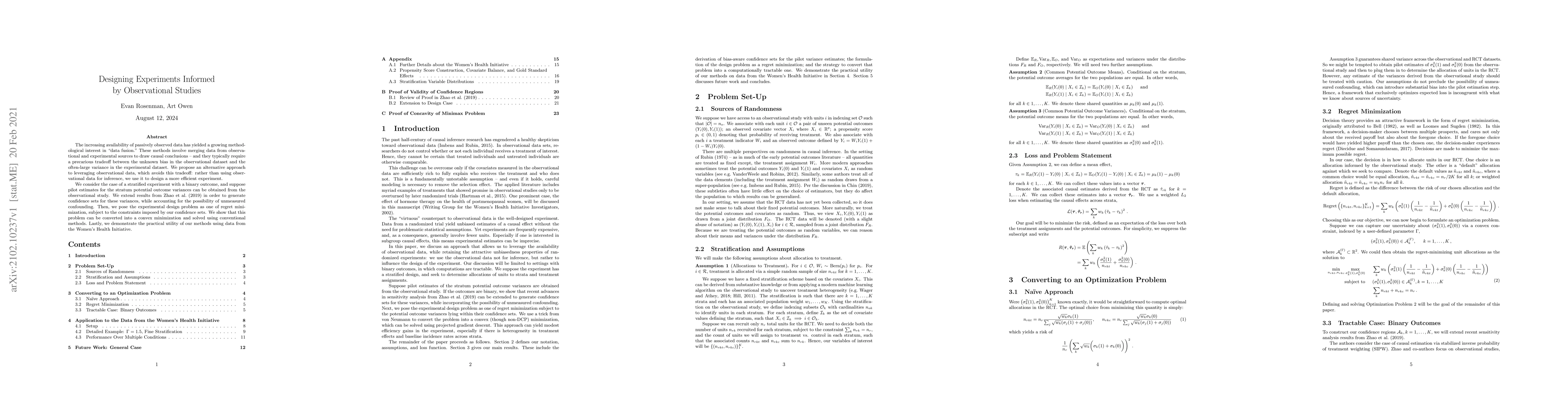Thumbnail for Designing Experiments Informed by Observational Studies