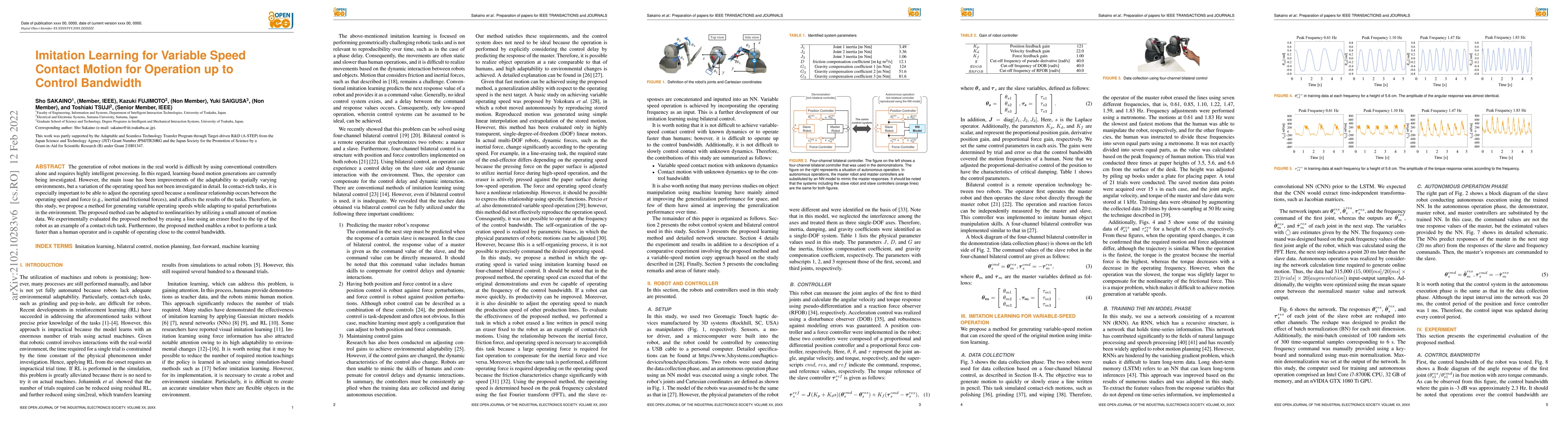 Thumbnail for Imitation Learning for Variable Speed Contact Motion for Operation up to
  Control Bandwidth
