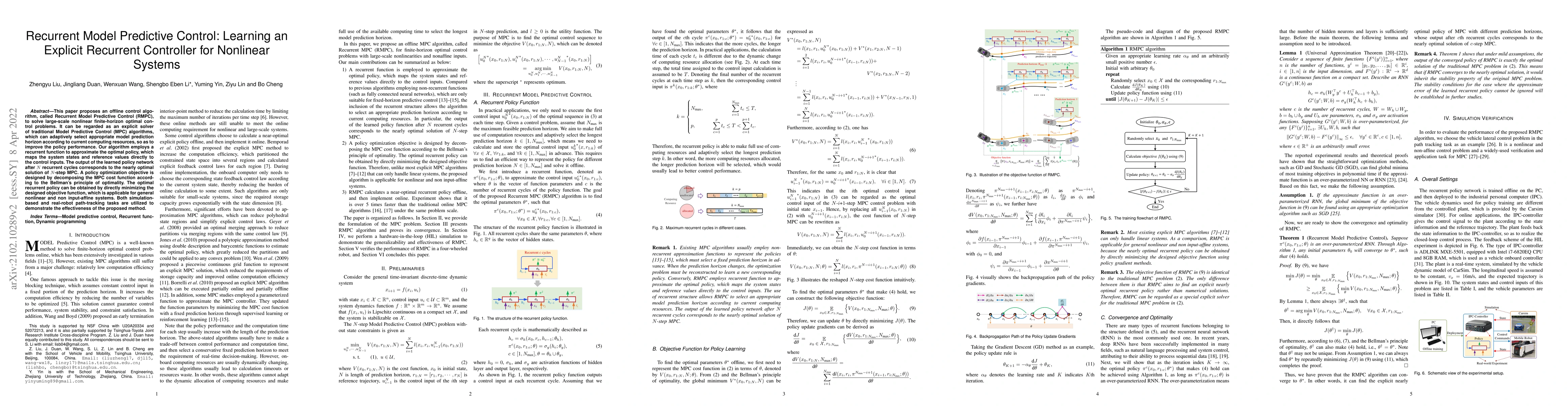 Thumbnail for Recurrent Model Predictive Control: Learning an Explicit Recurrent
  Controller for Nonlinear Systems