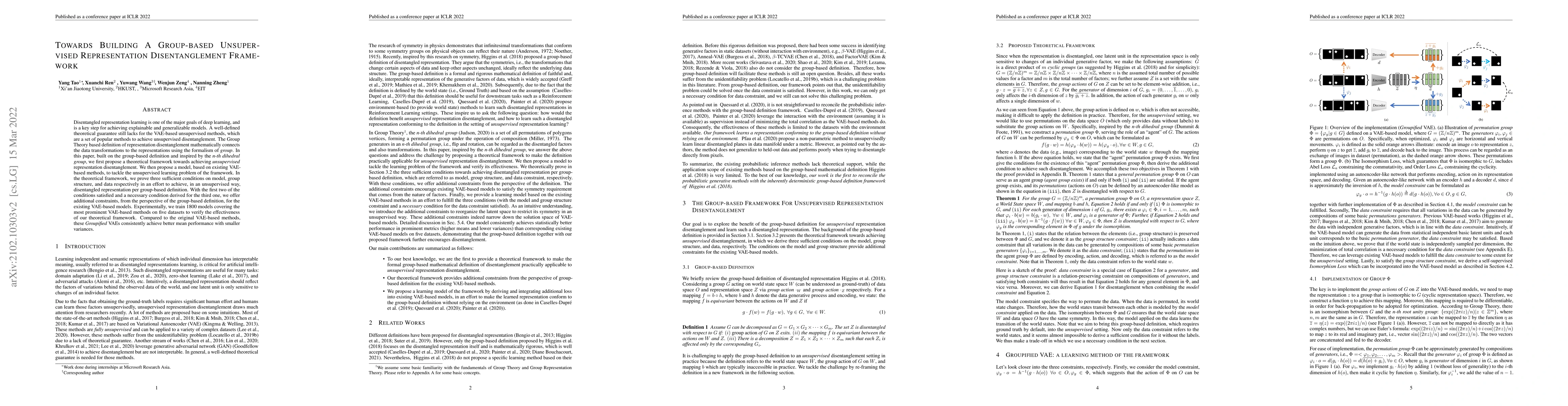 Thumbnail for Towards Building A Group-based Unsupervised Representation
  Disentanglement Framework