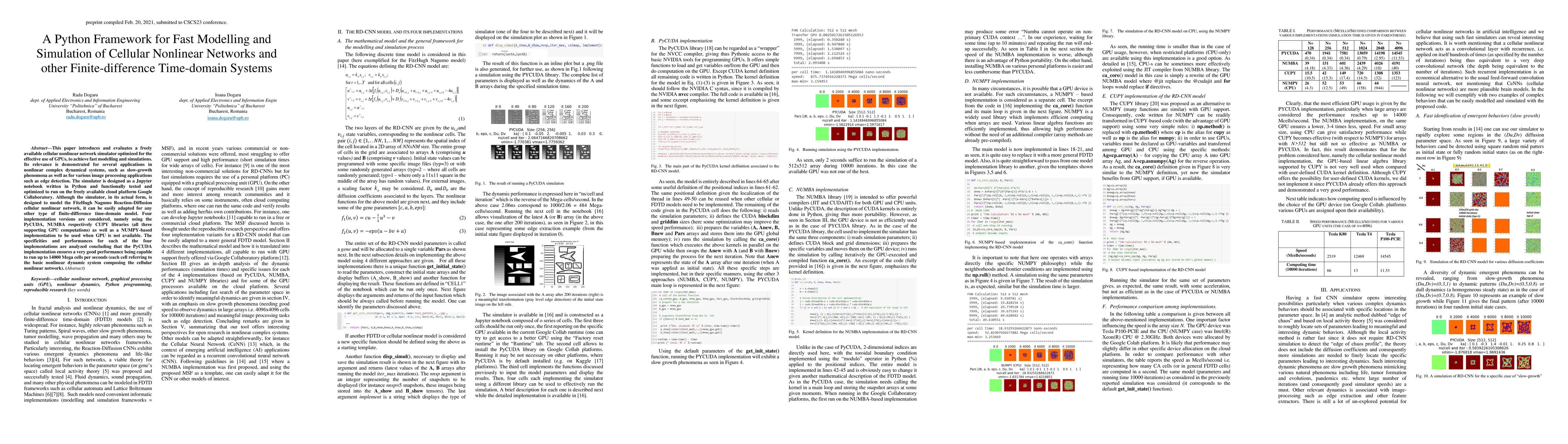 Thumbnail for A Python Framework for Fast Modelling and Simulation of Cellular
  Nonlinear Networks and other Finite-difference Time-domain Systems