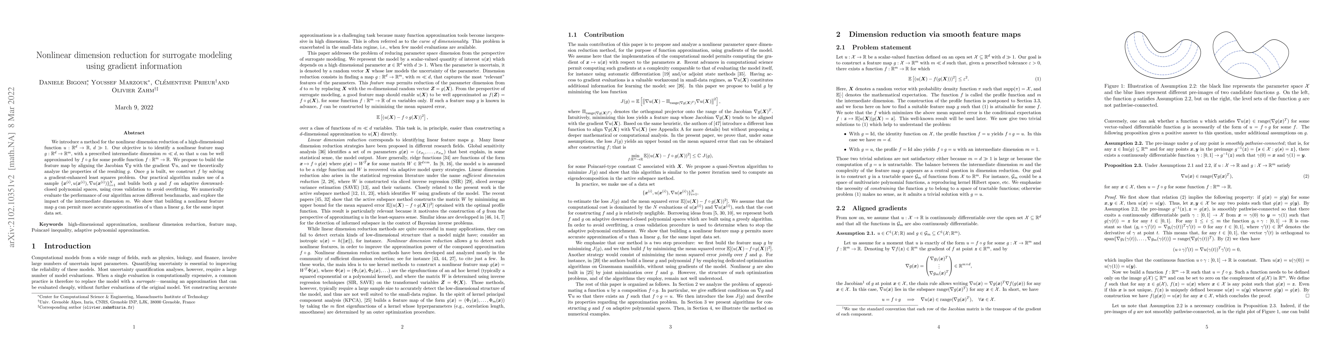 Thumbnail for Nonlinear dimension reduction for surrogate modeling using gradient
  information