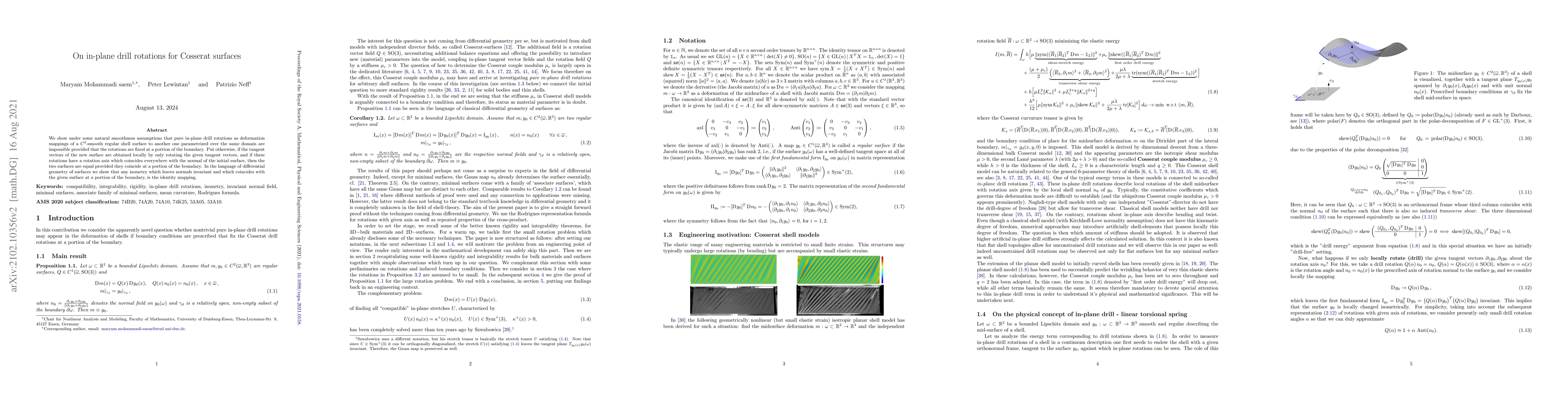 Thumbnail for On in-plane drill rotations for Cosserat surfaces