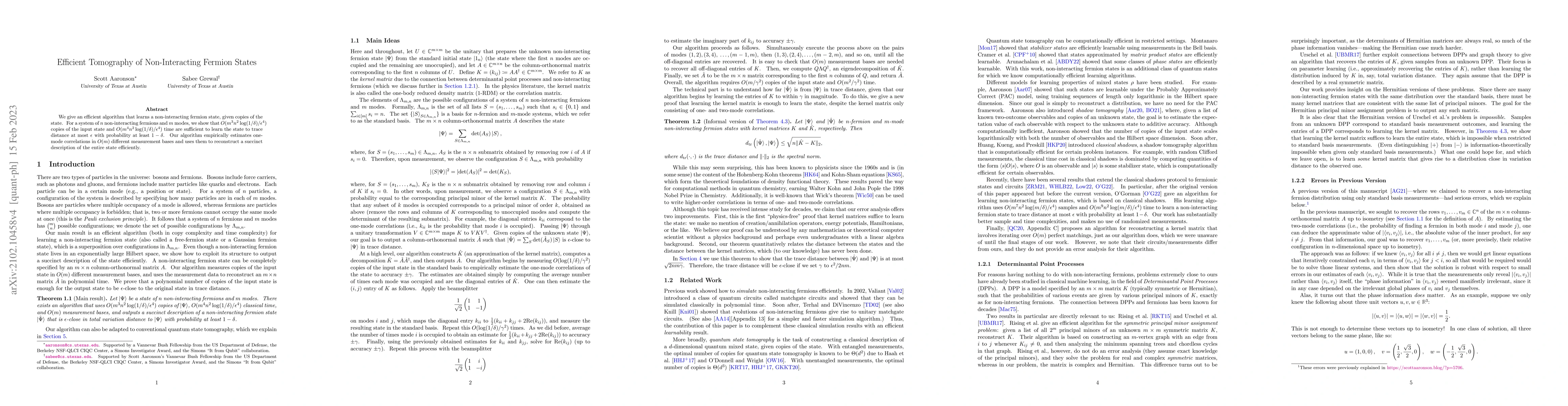 Thumbnail for Efficient Tomography of Non-Interacting Fermion States