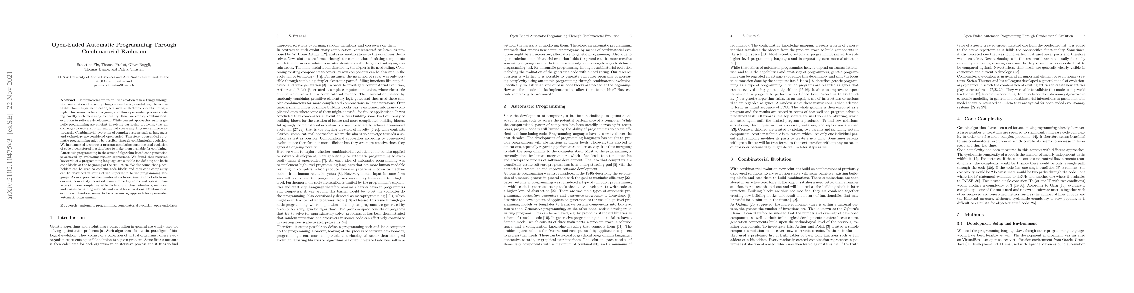 Thumbnail for Open-Ended Automatic Programming Through Combinatorial Evolution