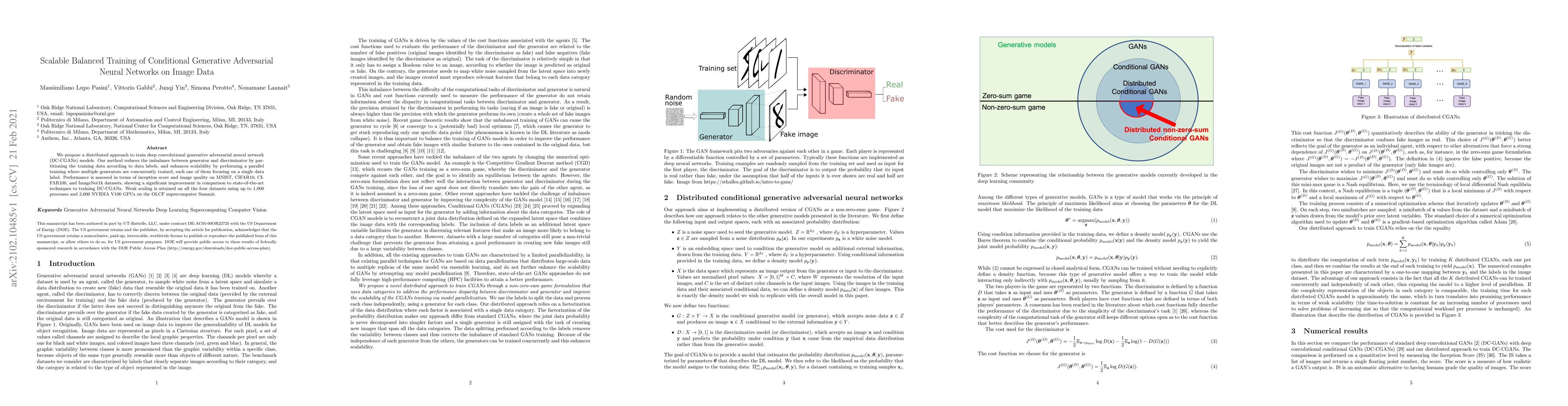 Thumbnail for Scalable Balanced Training of Conditional Generative Adversarial Neural
  Networks on Image Data