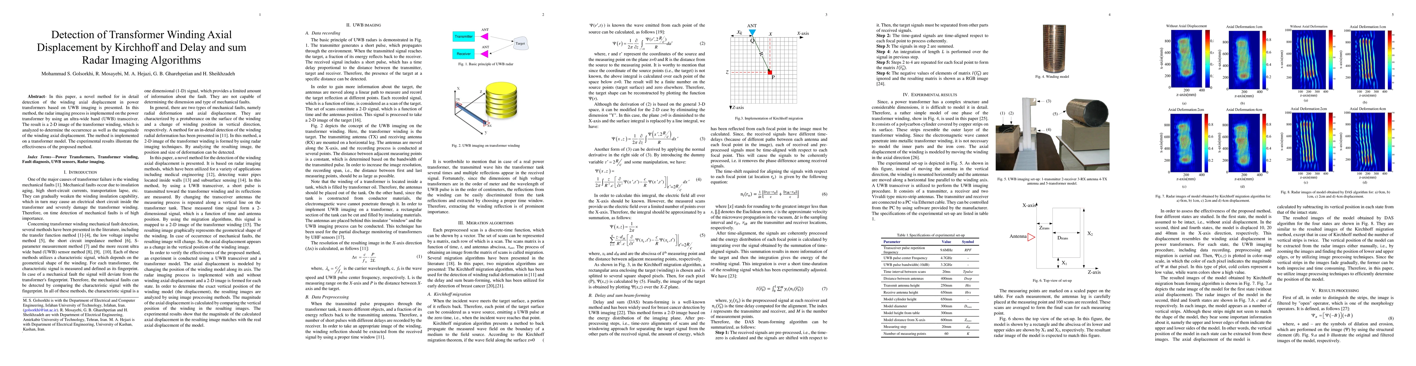 Thumbnail for Detection of Transformer Winding Axial Displacement by Kirchhoff and
  Delay and sum Radar Imaging Algorithms