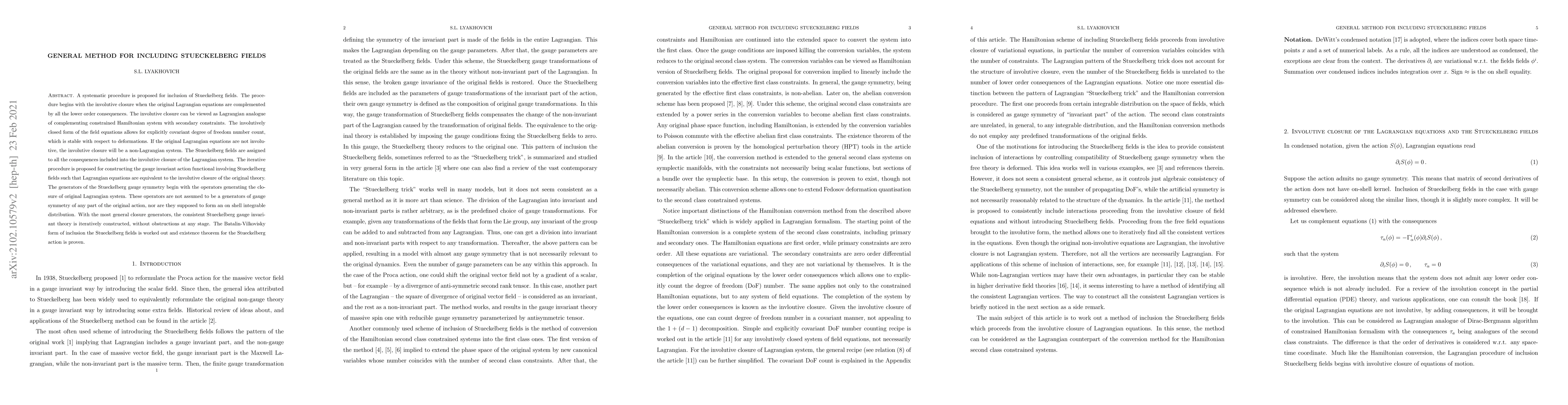 Thumbnail for General method for including Stueckelberg fields