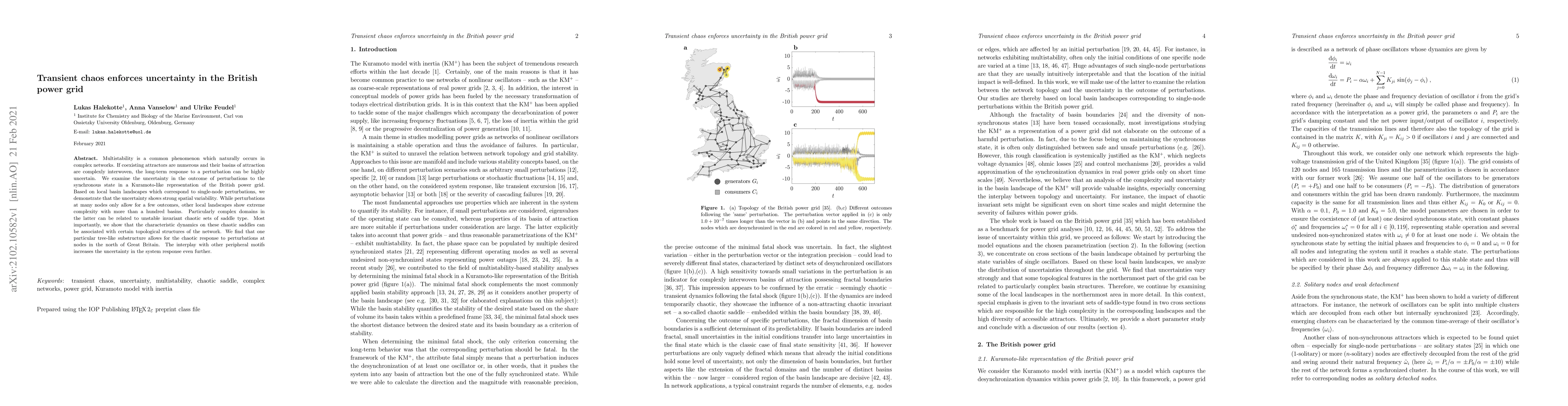 Thumbnail for Transient chaos enforces uncertainty in the British power grid