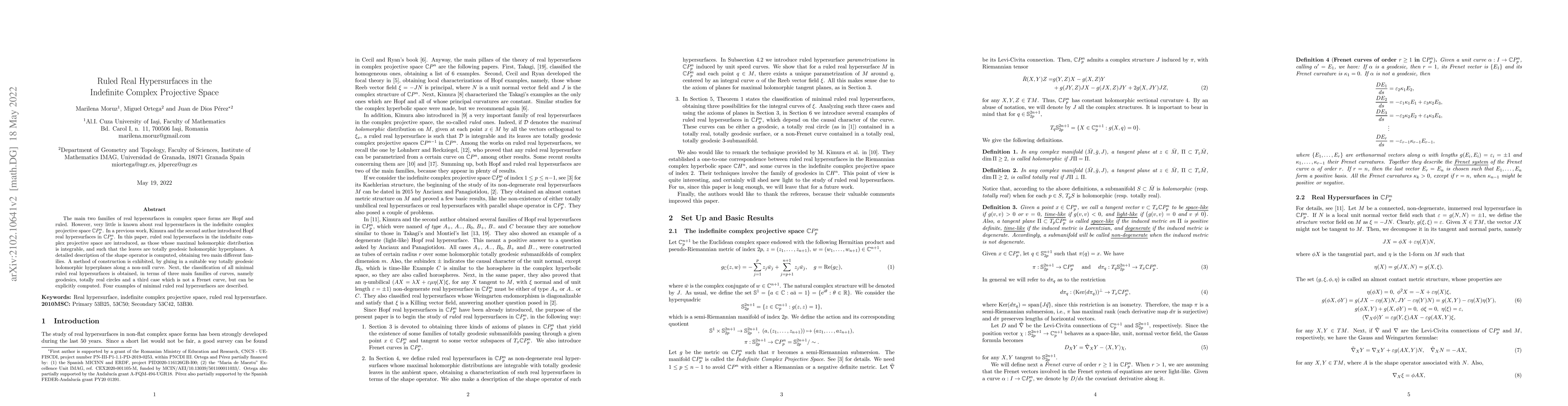 Thumbnail for Ruled Real Hypersurfaces in the Indefinite Complex Projective Space