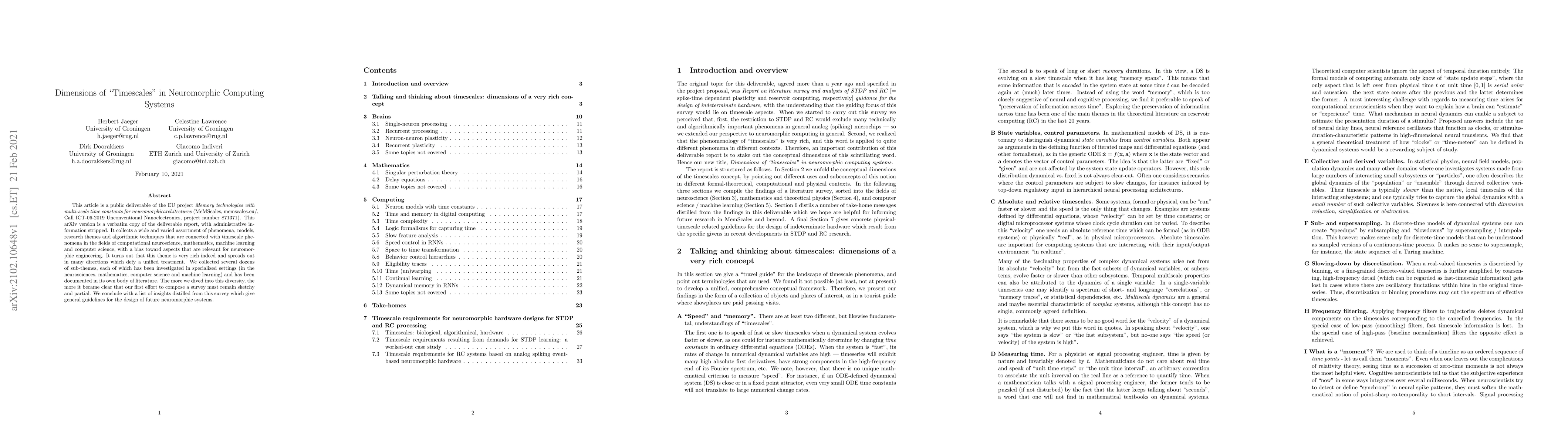 Thumbnail for Dimensions of Timescales in Neuromorphic Computing Systems
