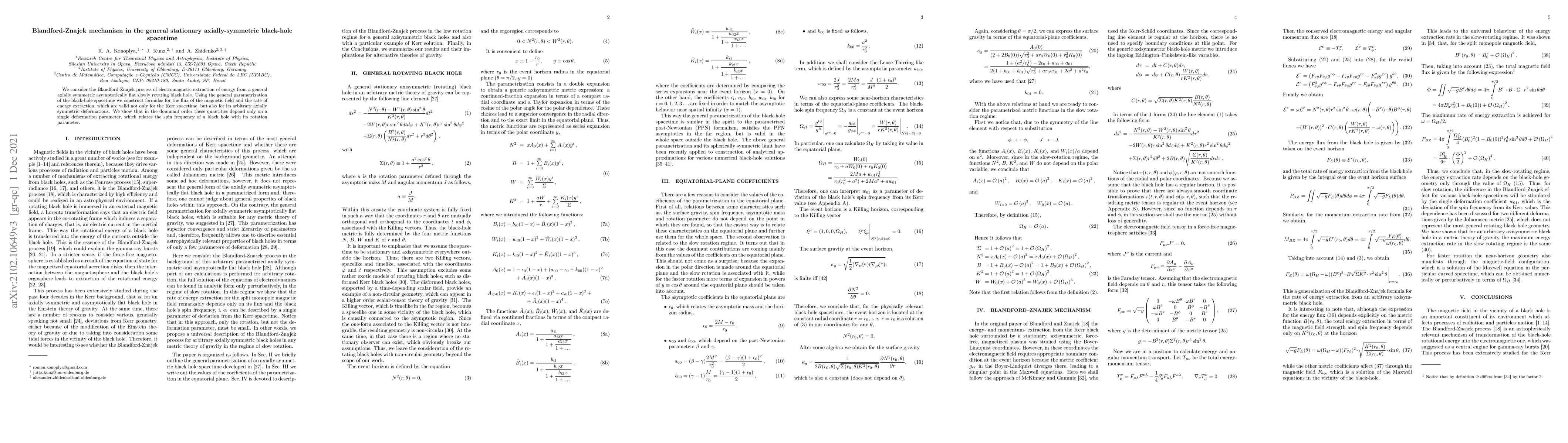 Thumbnail for Blandford-Znajek mechanism in the general stationary axially-symmetric
  black-hole spacetime