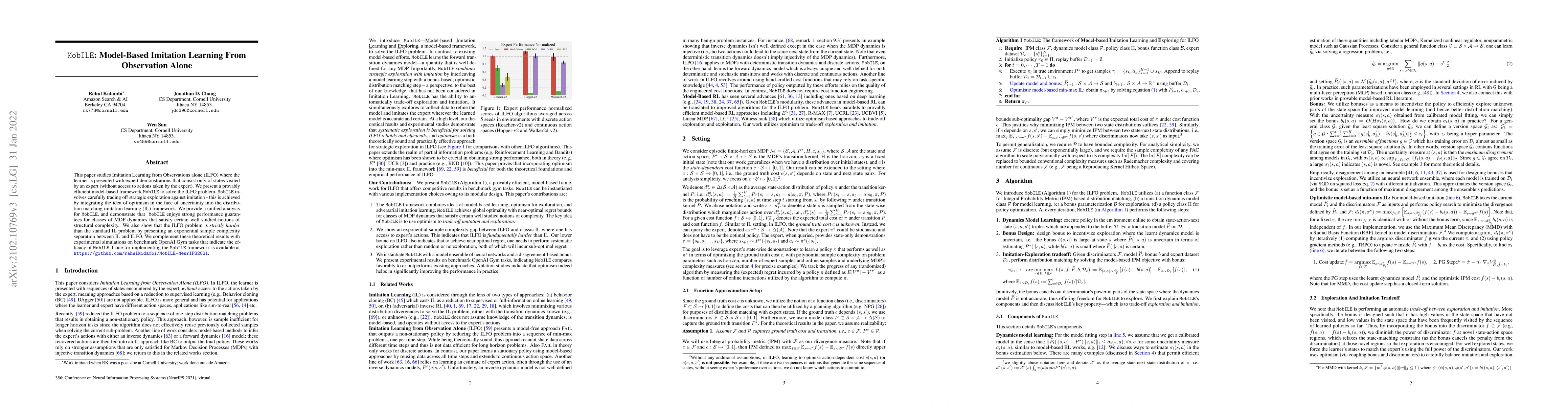 Thumbnail for MobILE: Model-Based Imitation Learning From Observation Alone