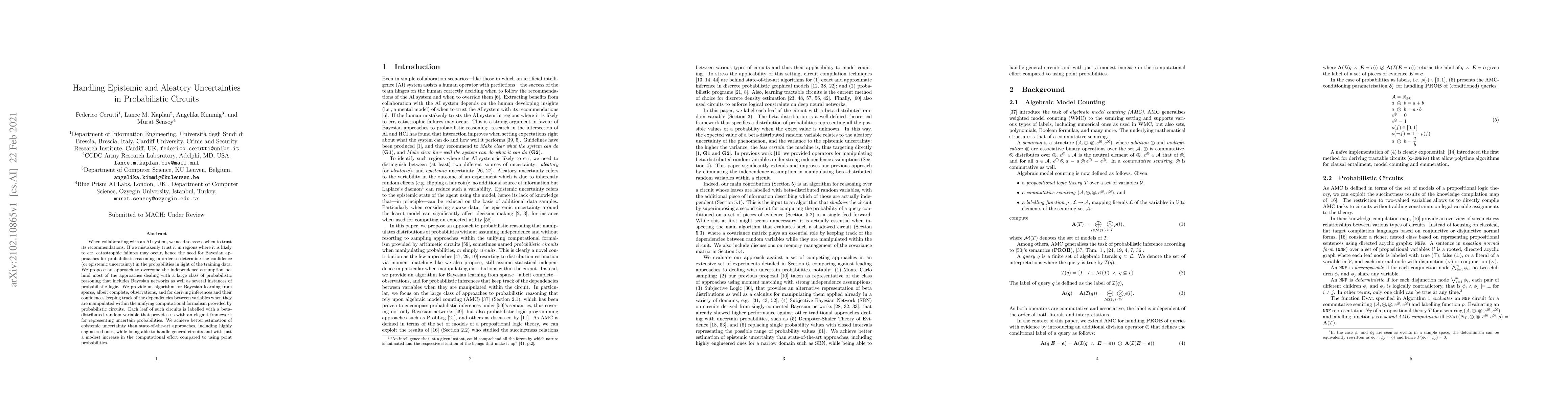 Thumbnail for Handling Epistemic and Aleatory Uncertainties in Probabilistic Circuits