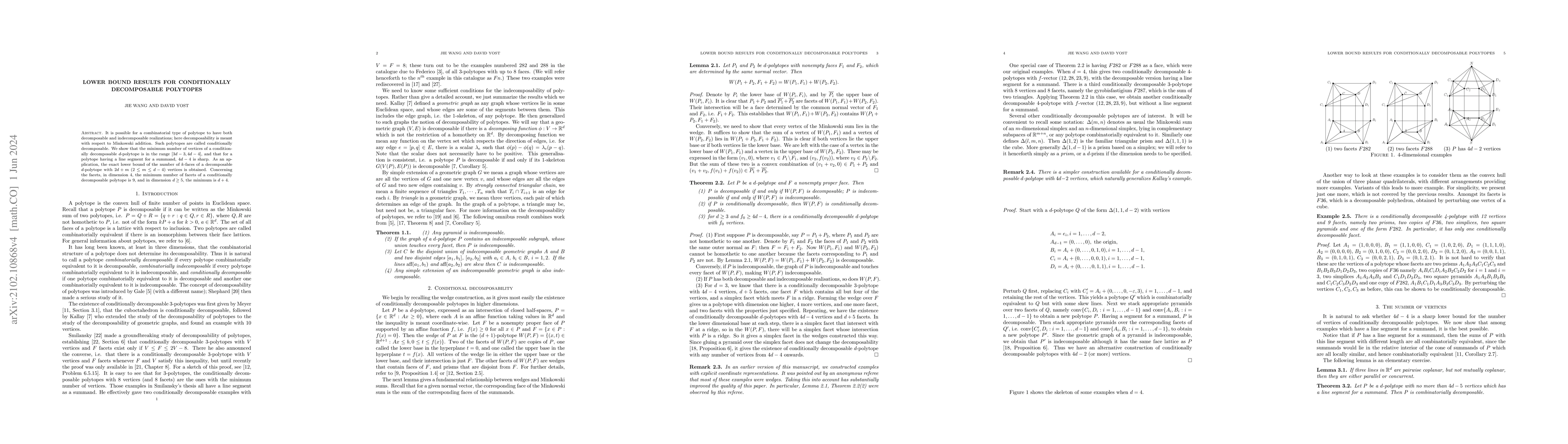Thumbnail for Lower bound results for conditionally decomposable polytopes