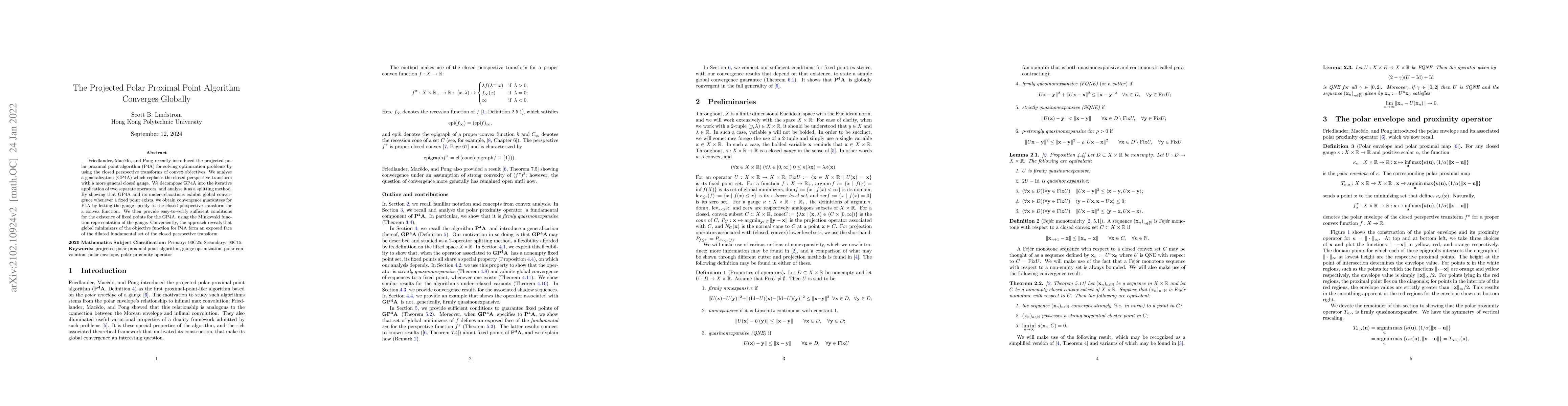 Thumbnail for The Projected Polar Proximal Point Algorithm Converges Globally