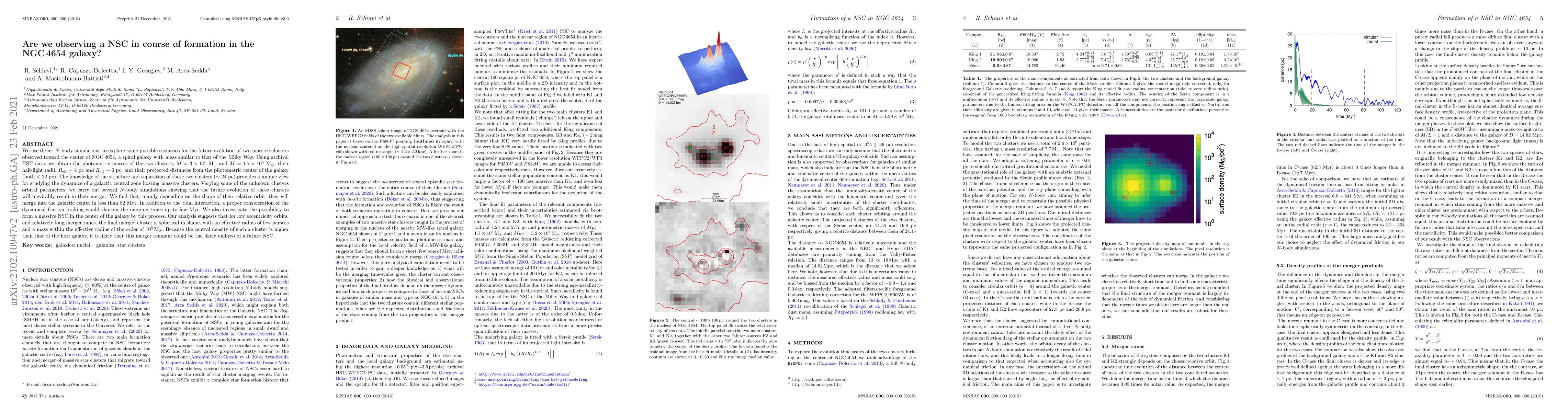 Thumbnail for Are we observing a NSC in course of formation in the NGC 4654 galaxy?