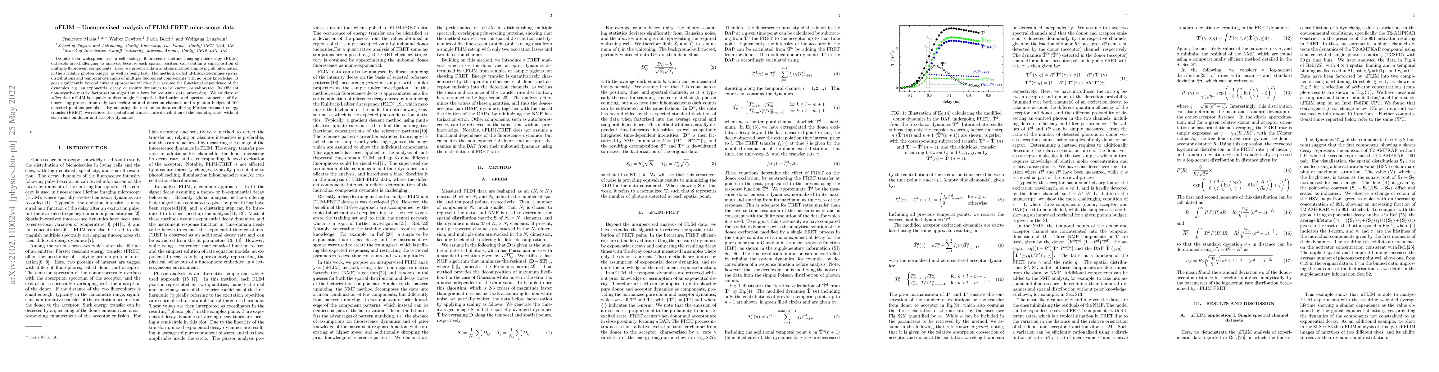 Thumbnail for uFLIM -- Unsupervised analysis of FLIM-FRET microscopy data