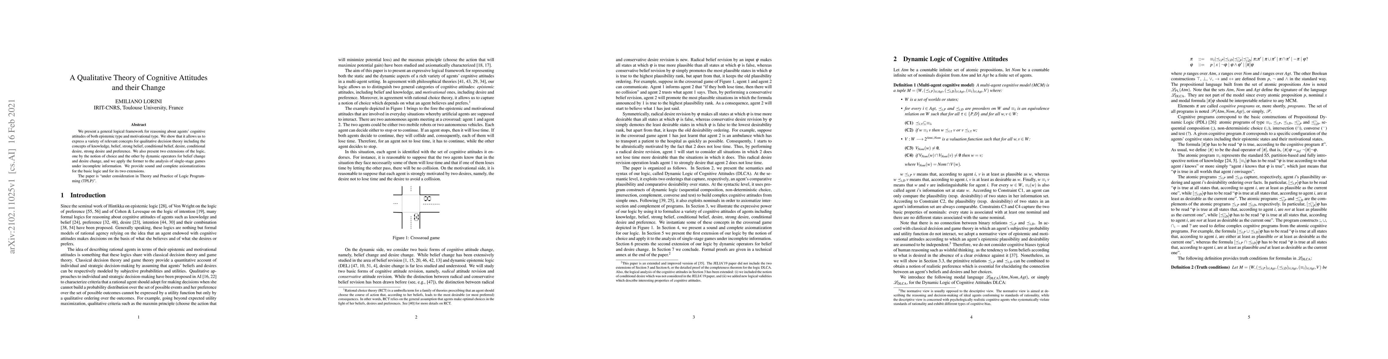 Thumbnail for A Qualitative Theory of Cognitive Attitudes and their Change