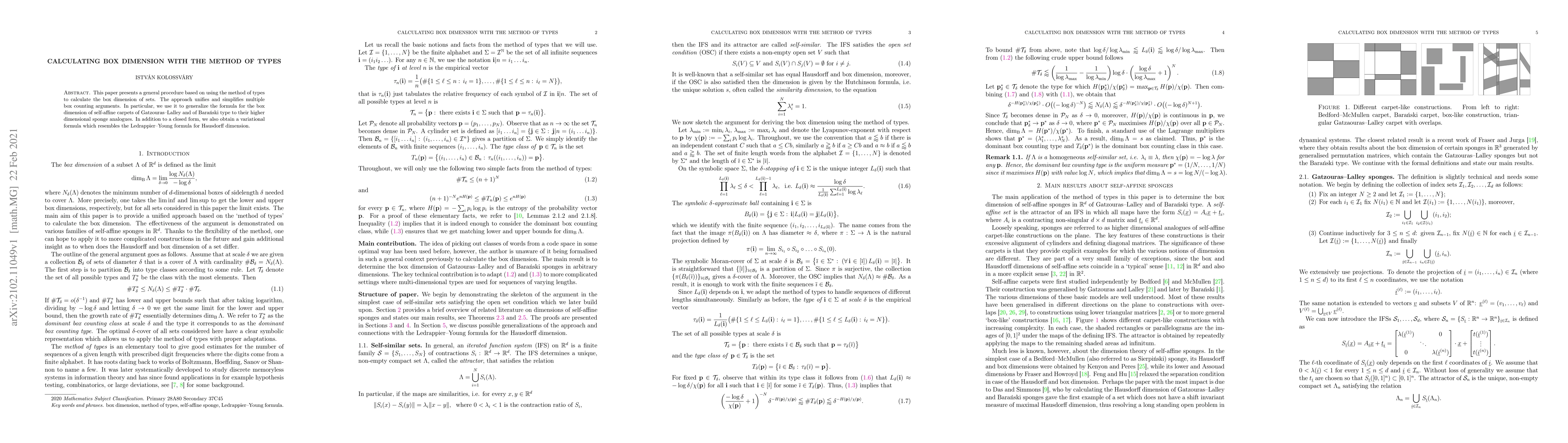 Thumbnail for Calculating box dimension with the method of types