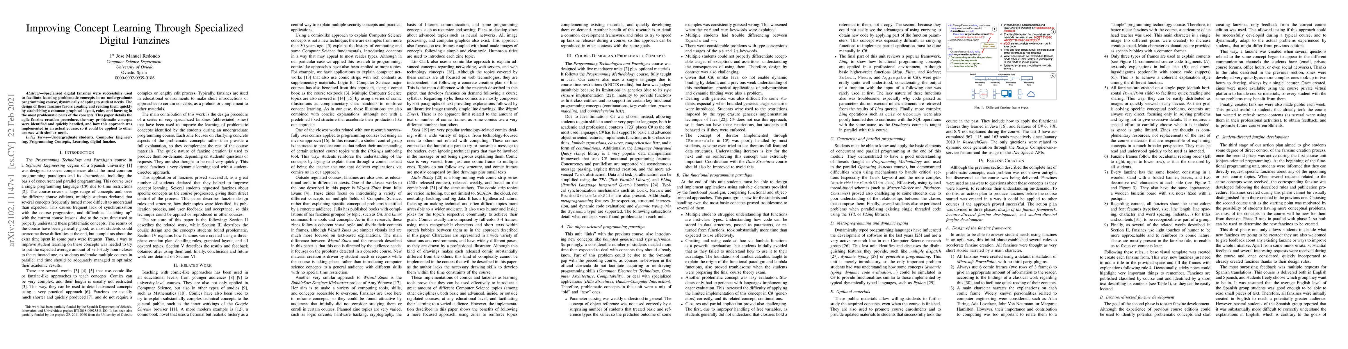 Thumbnail for Improving Concept Learning Through Specialized Digital Fanzines