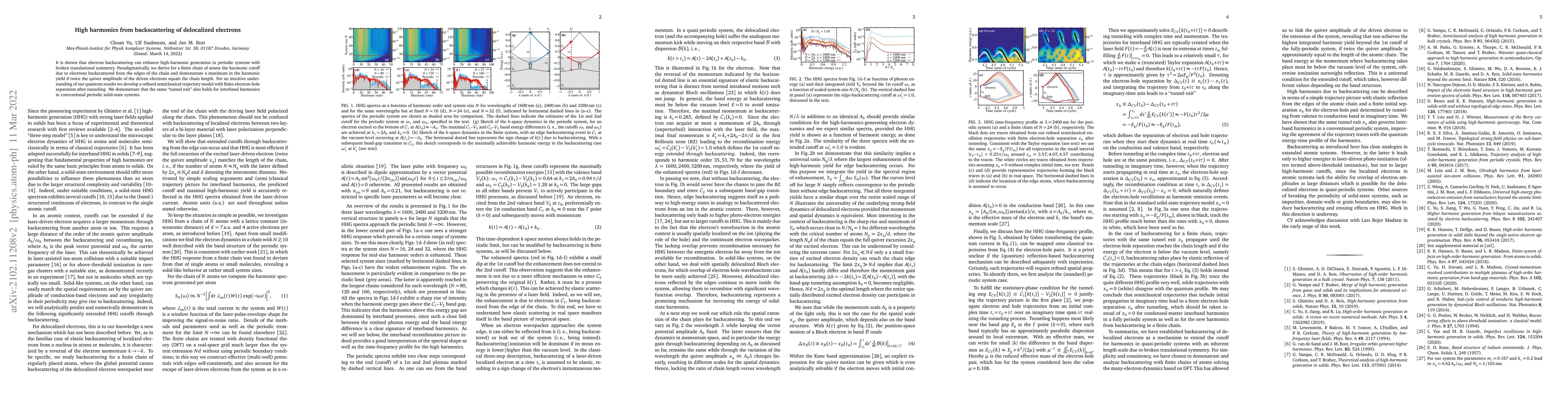 Thumbnail for High harmonics from backscattering of delocalized electrons
