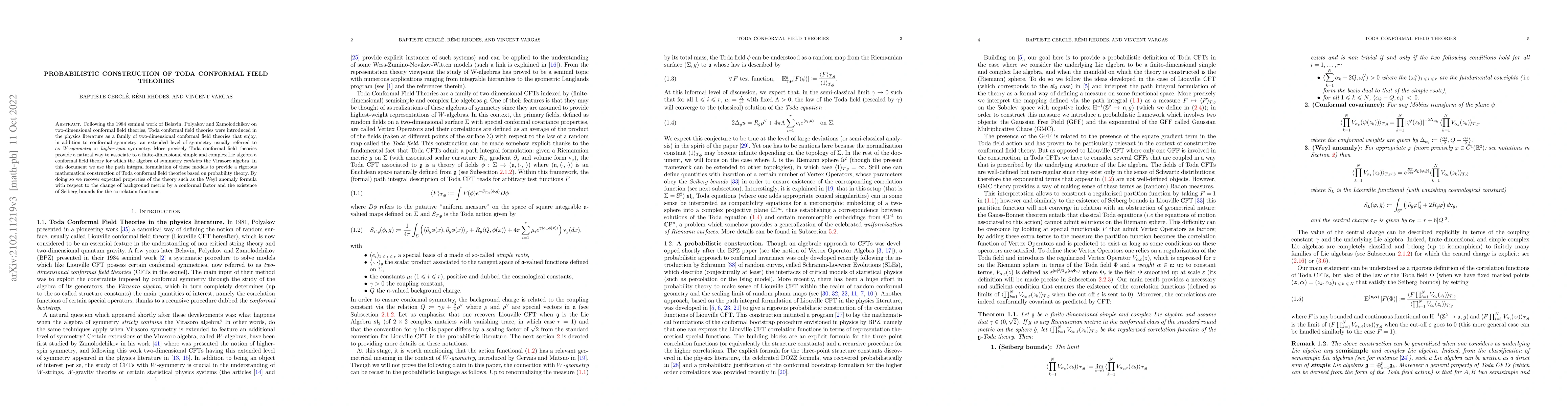 Thumbnail for Probabilistic construction of Toda conformal field theories