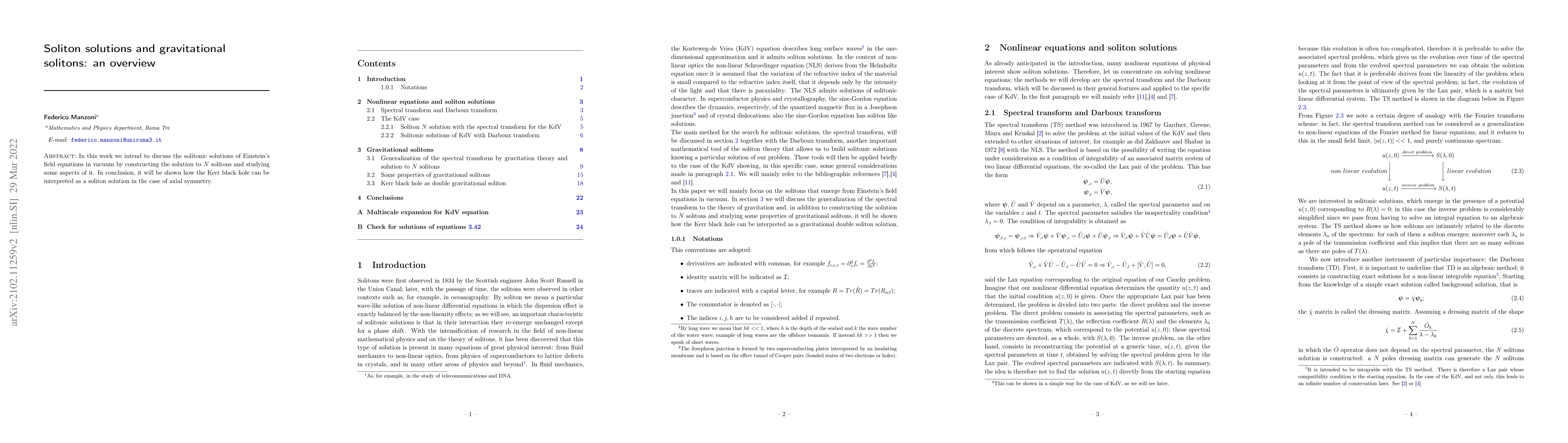 Thumbnail for Solitonic solutions and gravitational solitons: an overview