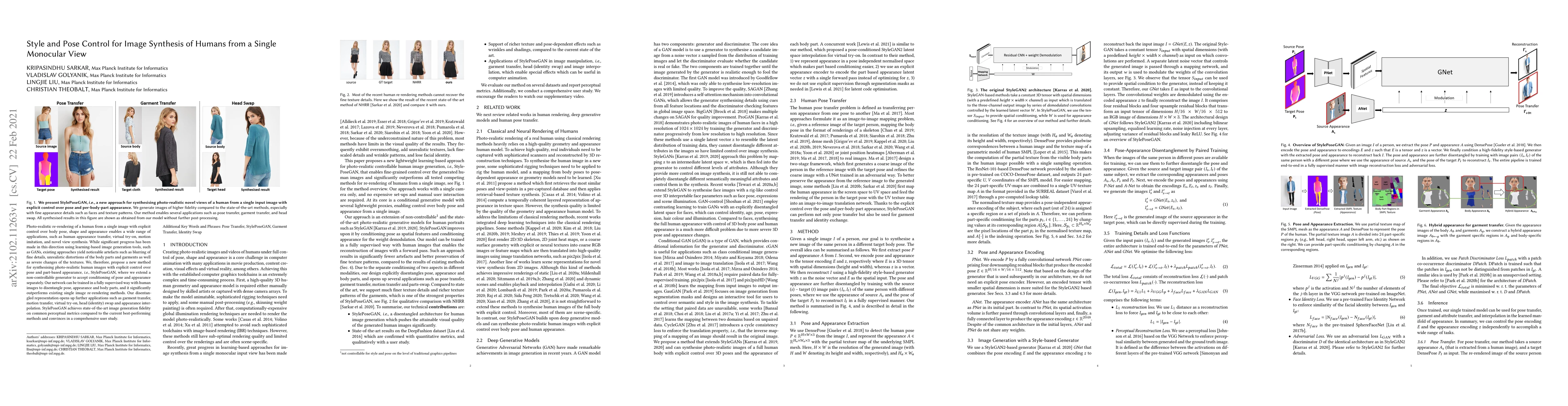 Thumbnail for Style and Pose Control for Image Synthesis of Humans from a Single
  Monocular View